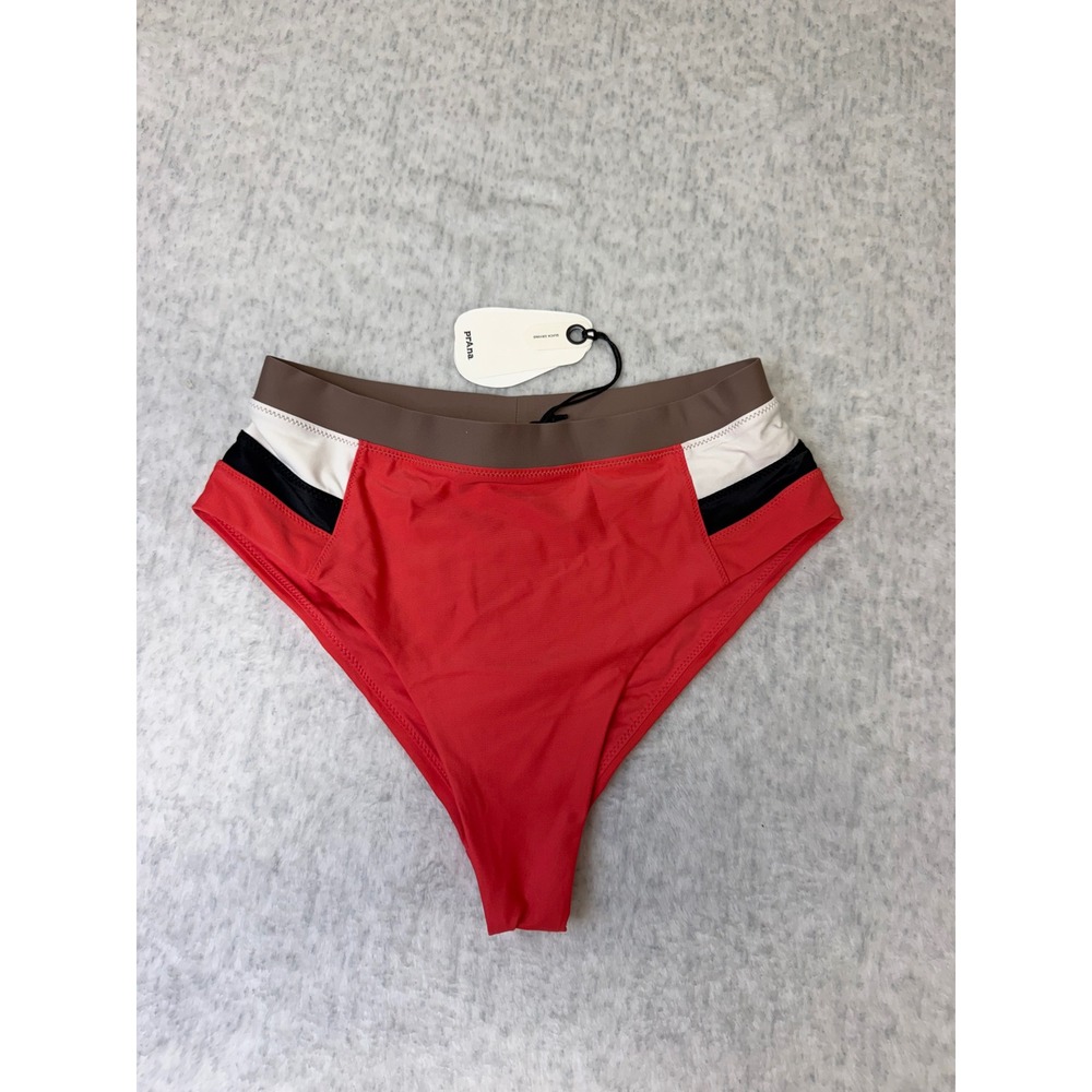 Prana Baja Bound‎ High Rise Bottom Rose Fire Colorblock Swim Bikini Medium NEW